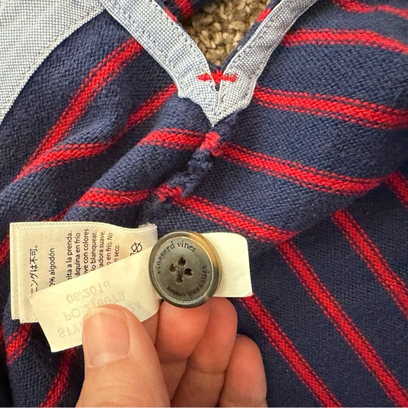 Vineyard Vines Navy and Red Striped Polo long sleeve - Picture 8 of 16